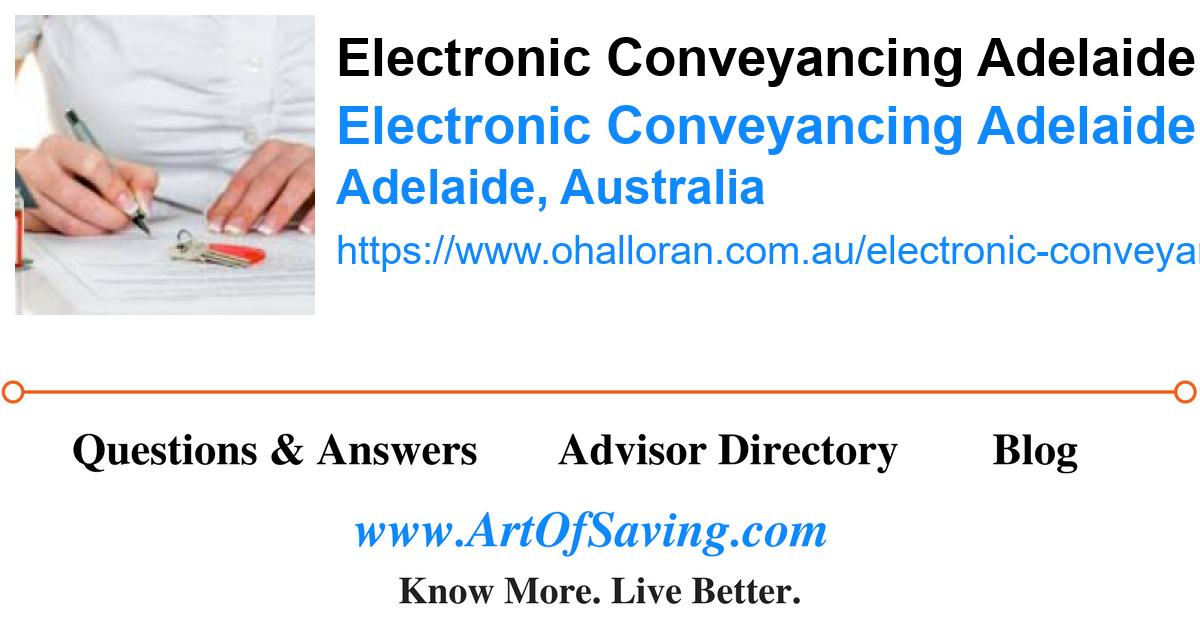 Electronic Conveyancing Adelaide Electronic Conveyancing Adelaide